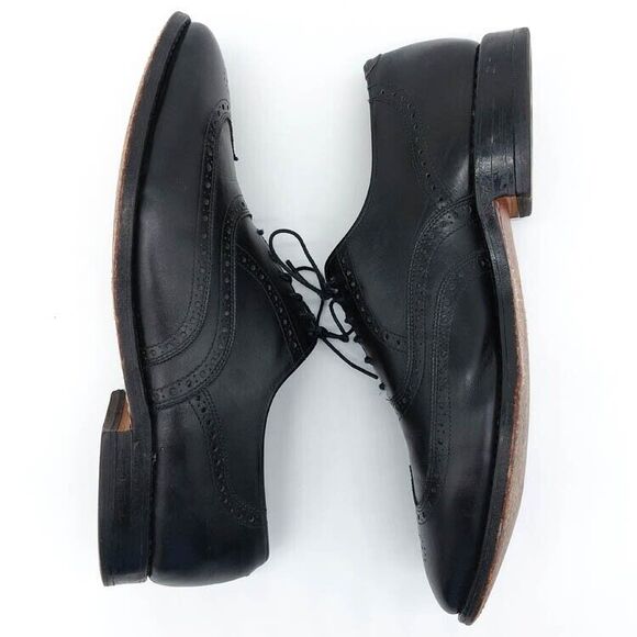 Allen Edmonds Chester Men\'s 10.5 C Black Leather Wing Tip Oxford Dress Shoes USA main image 6